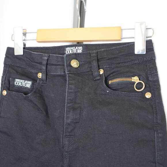 Versace Black Slim Fit Jeans Sz 24 - Picture 3 of 9
